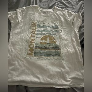 Time & Tru Summer “Montauk” Postcard Over Sized Shirt